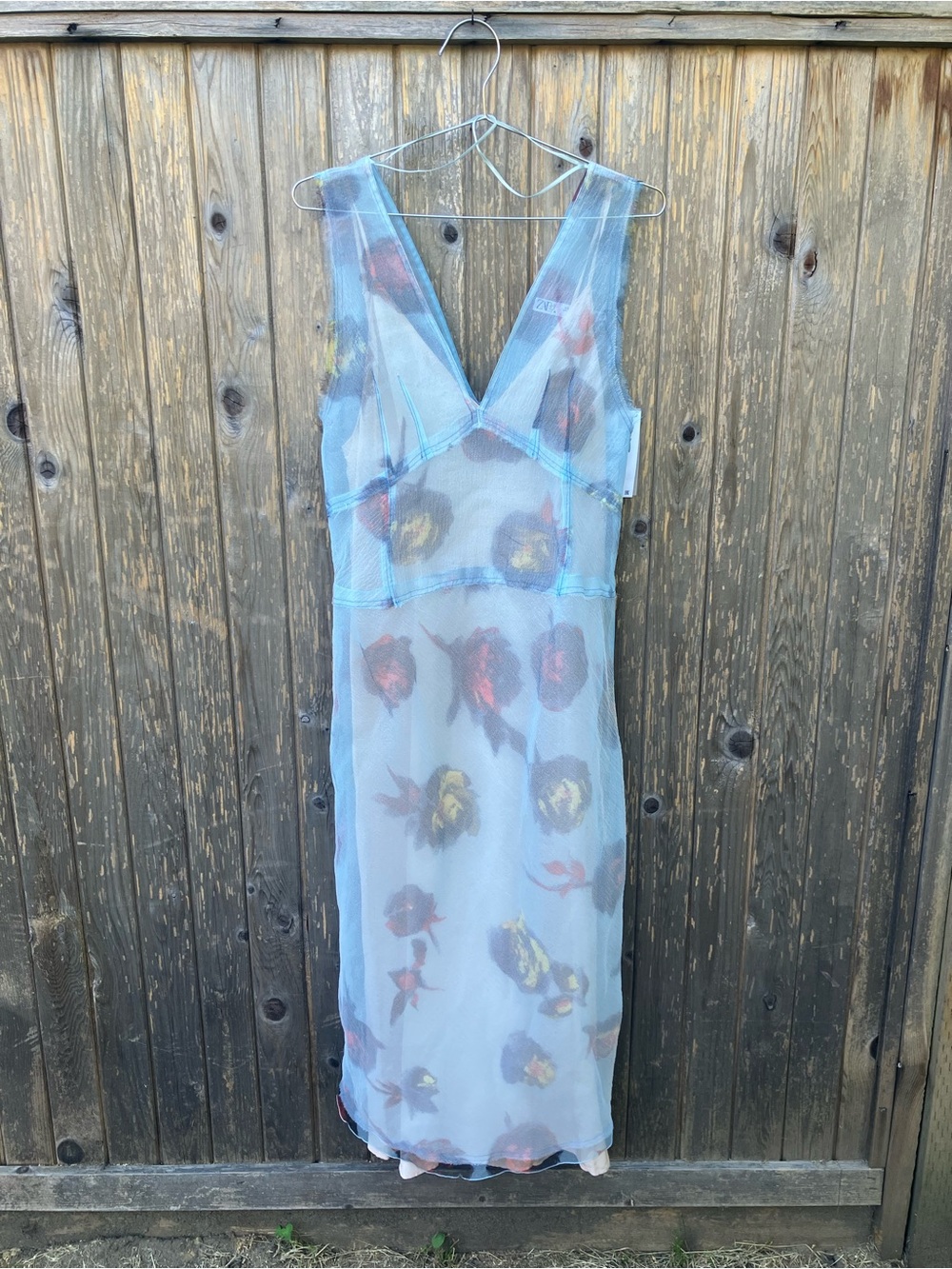 NWT Power blue floral Zara dress